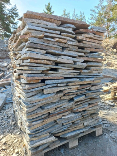 Плитняк златолит серебристый для цоколя, отмостки купить в Московской области