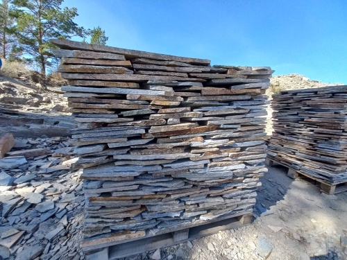 Плитняк златолит серебристый для фасада купить в Московской области