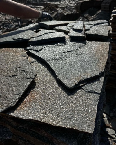 Плитняк златолит серебристый для фасада купить в Московской области