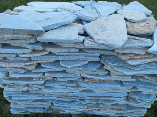 Плитняк златолит зелёный галтованный для цоколя купить в Московской области